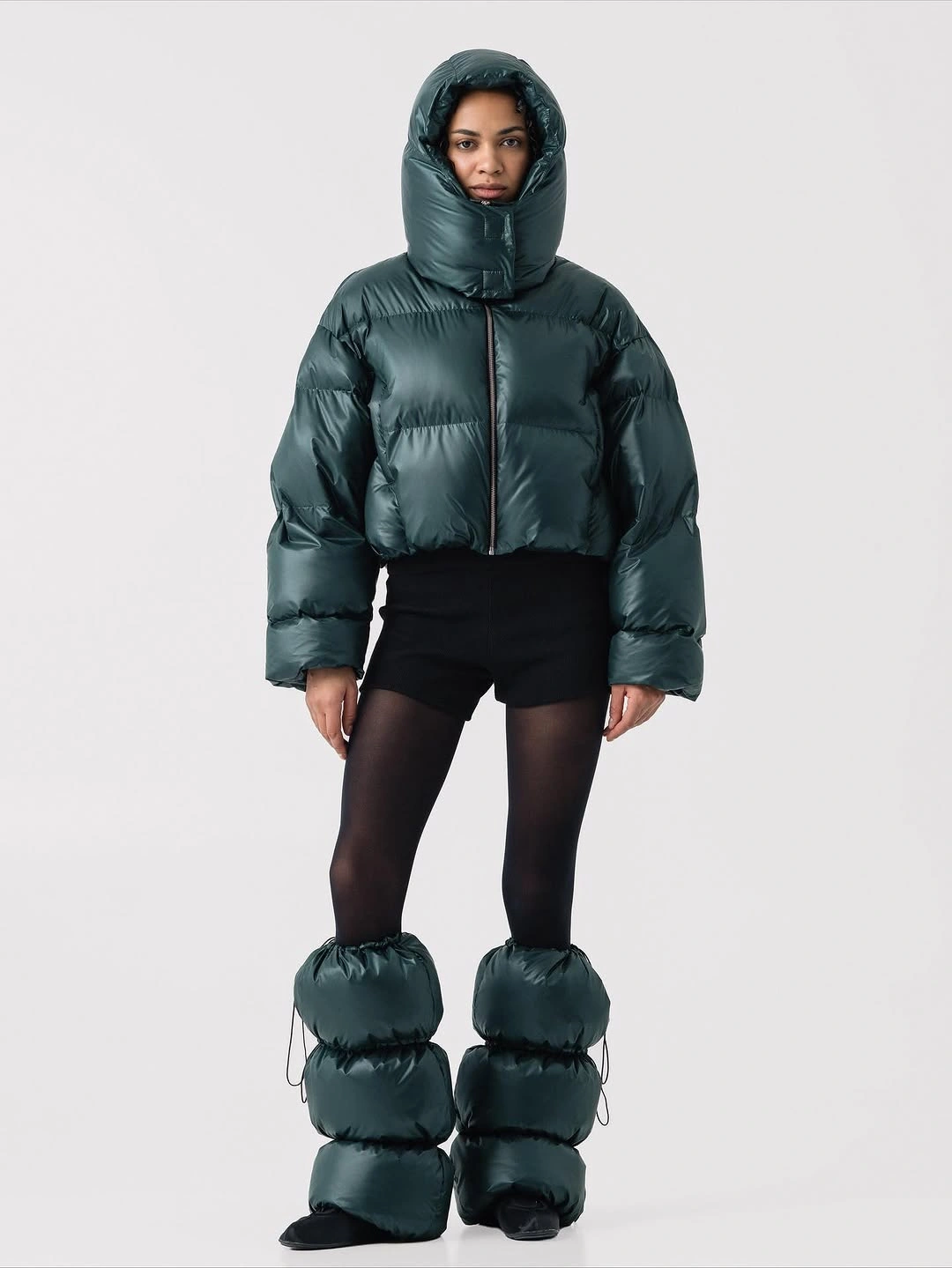 trendy puffer jackets 2027 Deep Green Puffer With Playful Proportions