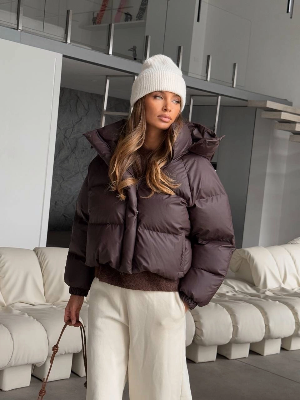 trendy puffer jackets 2027 Chocolate Puffer With Soft Neutrals