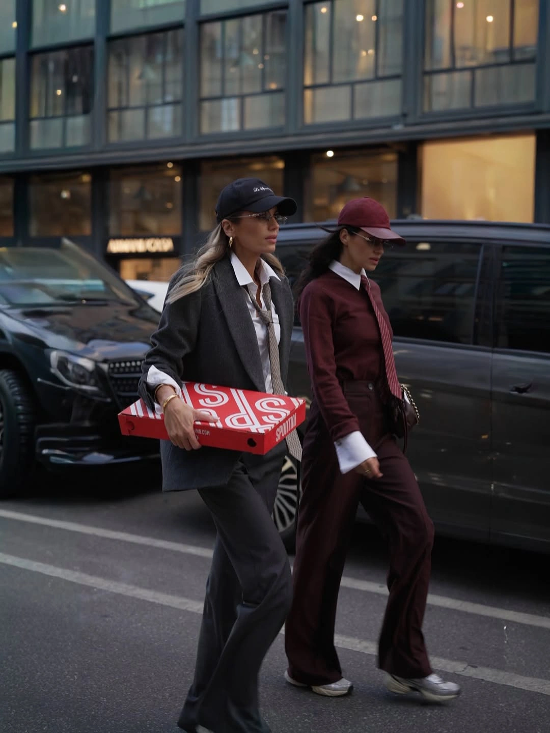trendy winter business casual outfits Relaxed Tailoring With Tennis Shoes