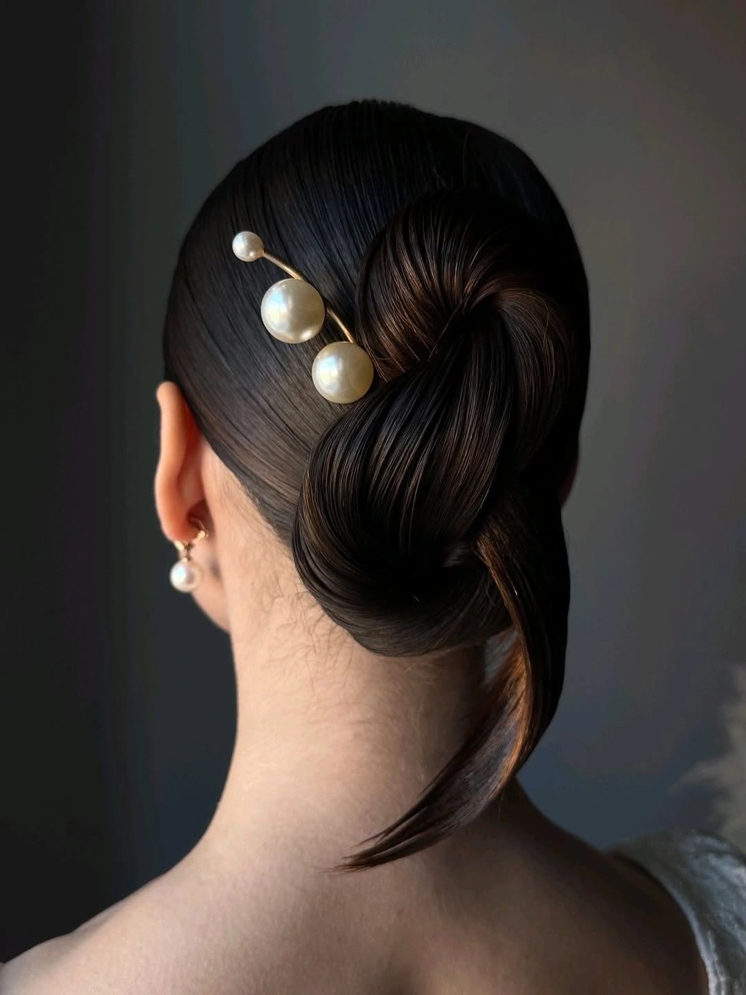 up hairstyles for women Glossy Sculpted Twist with Pearls