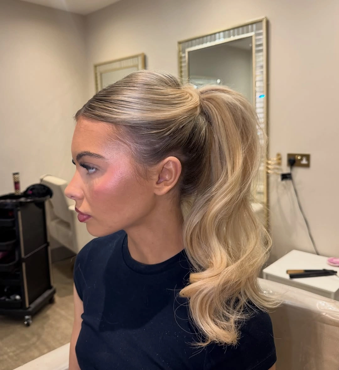 up hairstyles for women High Blonde Ponytail with Soft Waves
