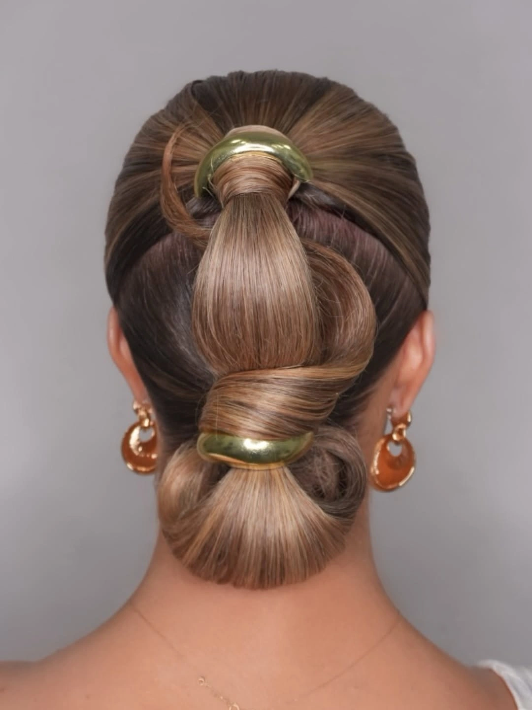 up hairstyles for women Modern Bubble Updo with Gold Cuffs