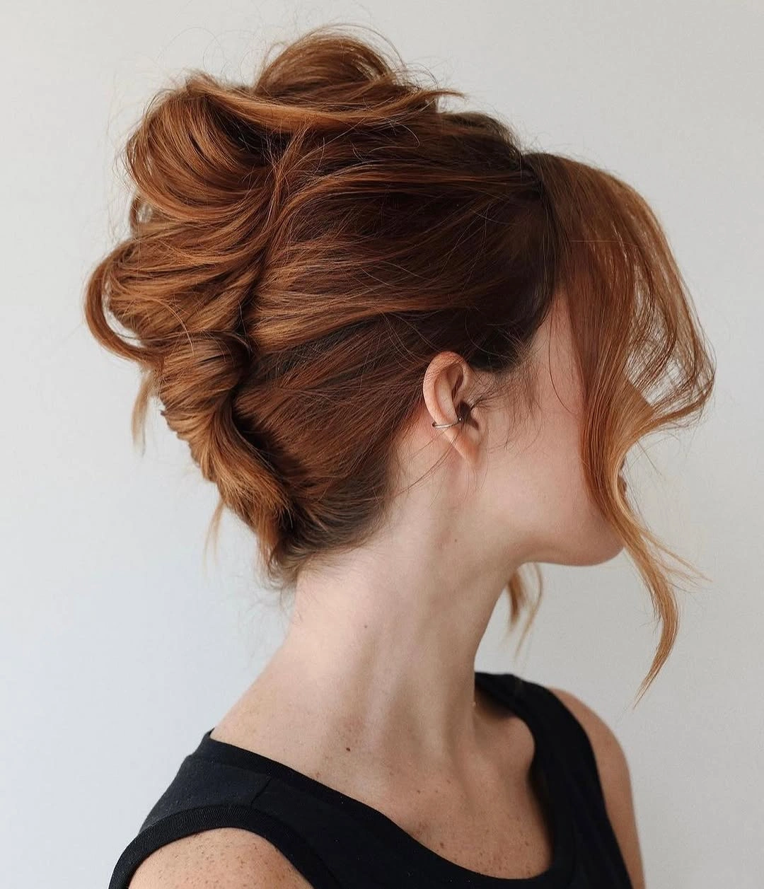 up hairstyles for women Copper Tousled French Twist