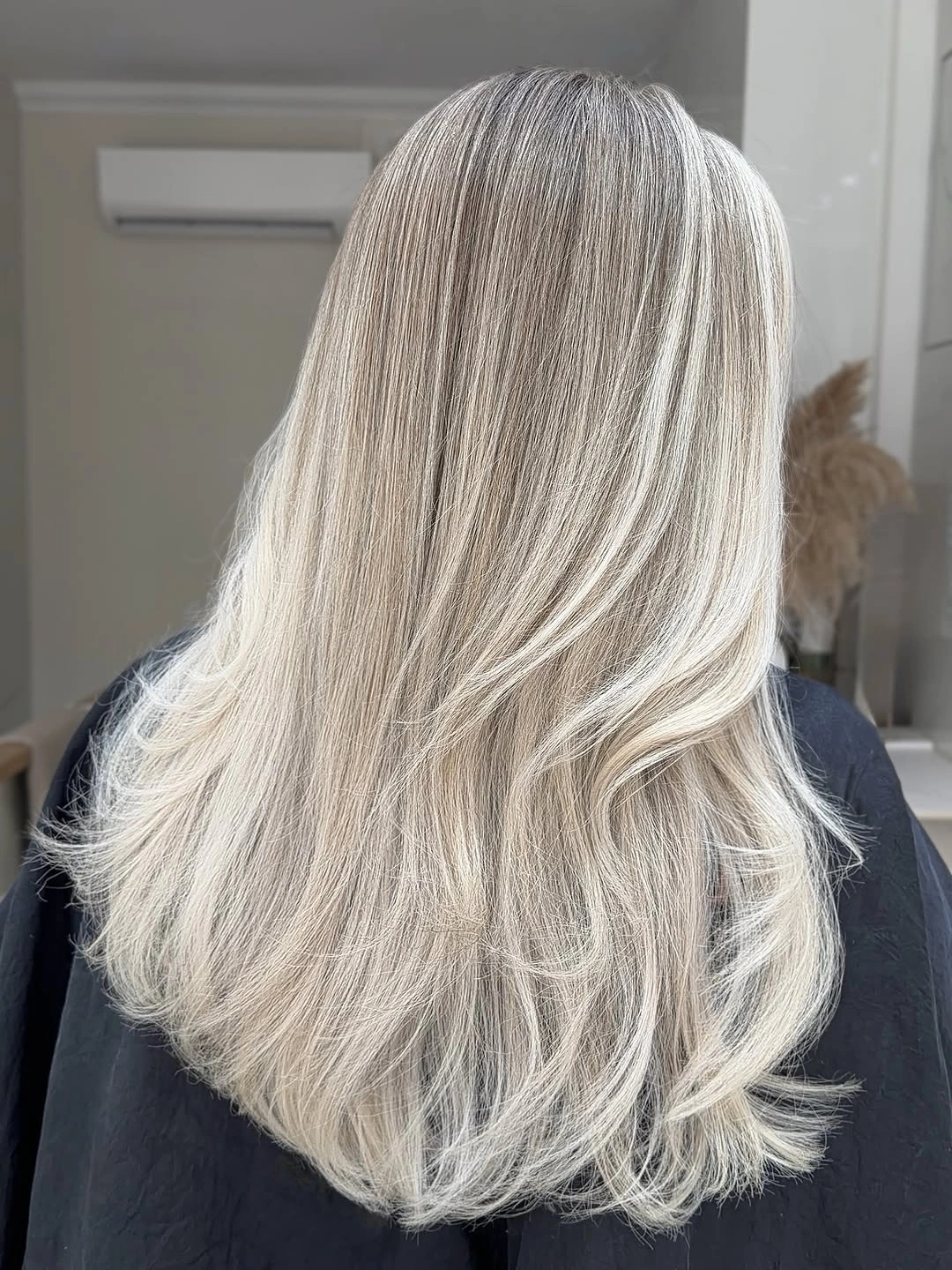 winter blonde hair color ideas Icy Beige Blonde With Feathered Layers