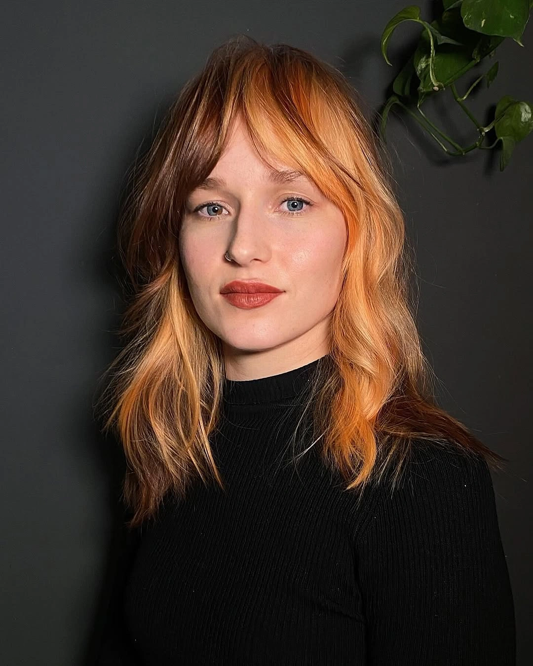 winter hair colors Split Copper and Chocolate