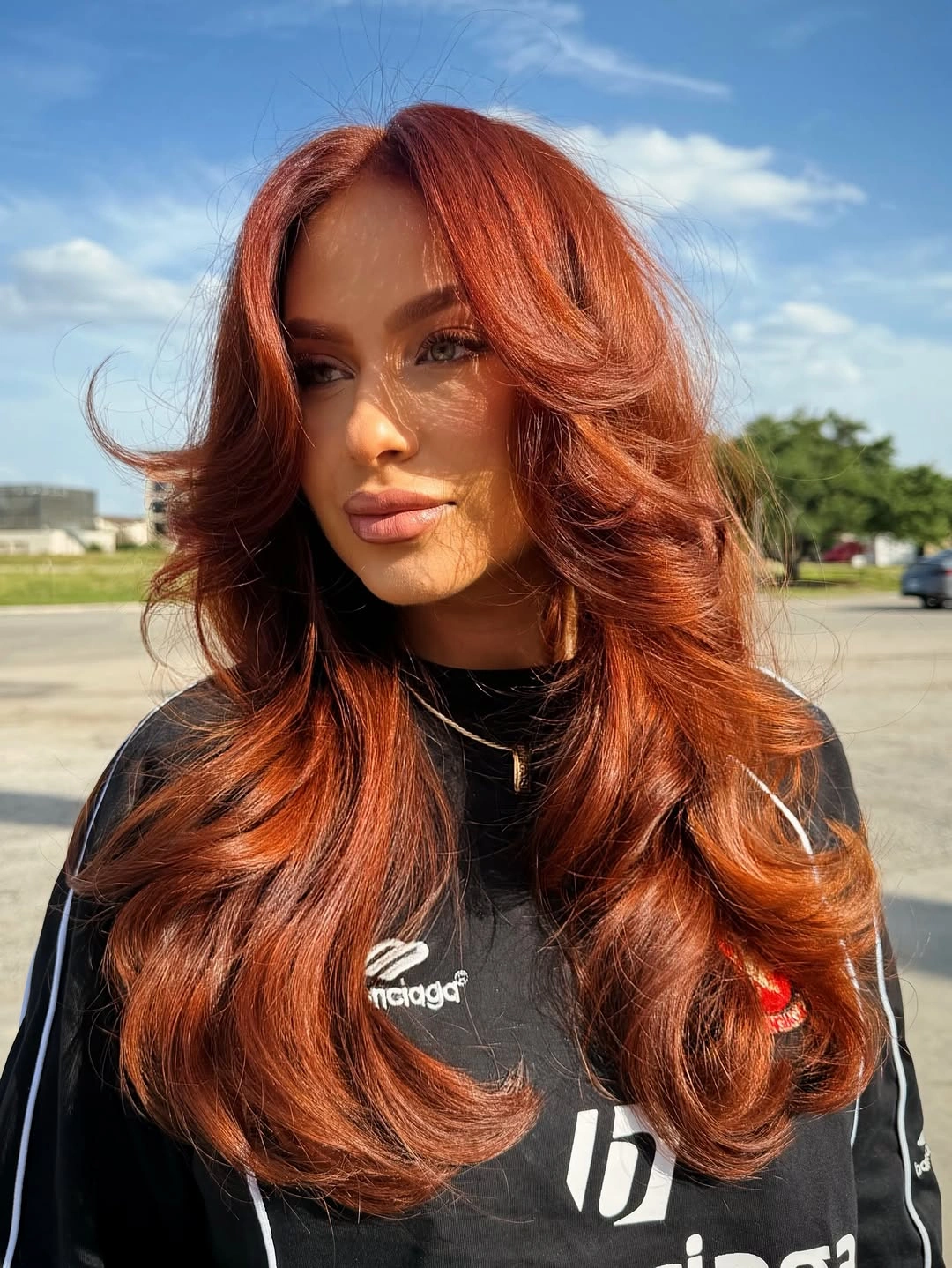 winter hair colors Burnished Auburn Layers