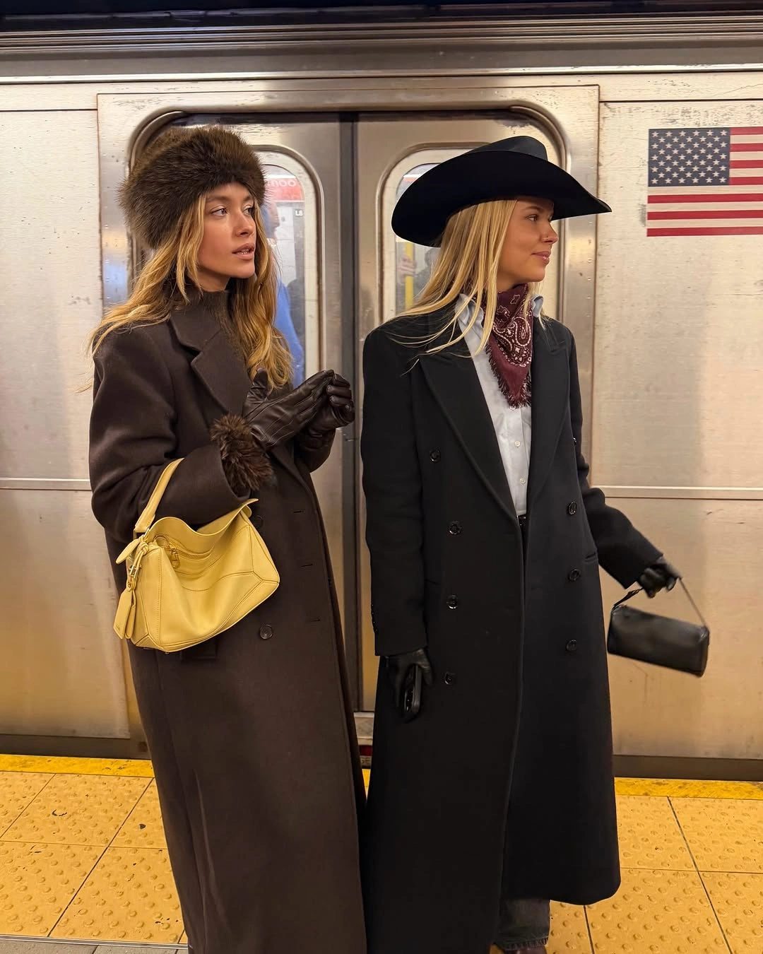 winter NYC outfits Classic Coats With Playful Winter Hats