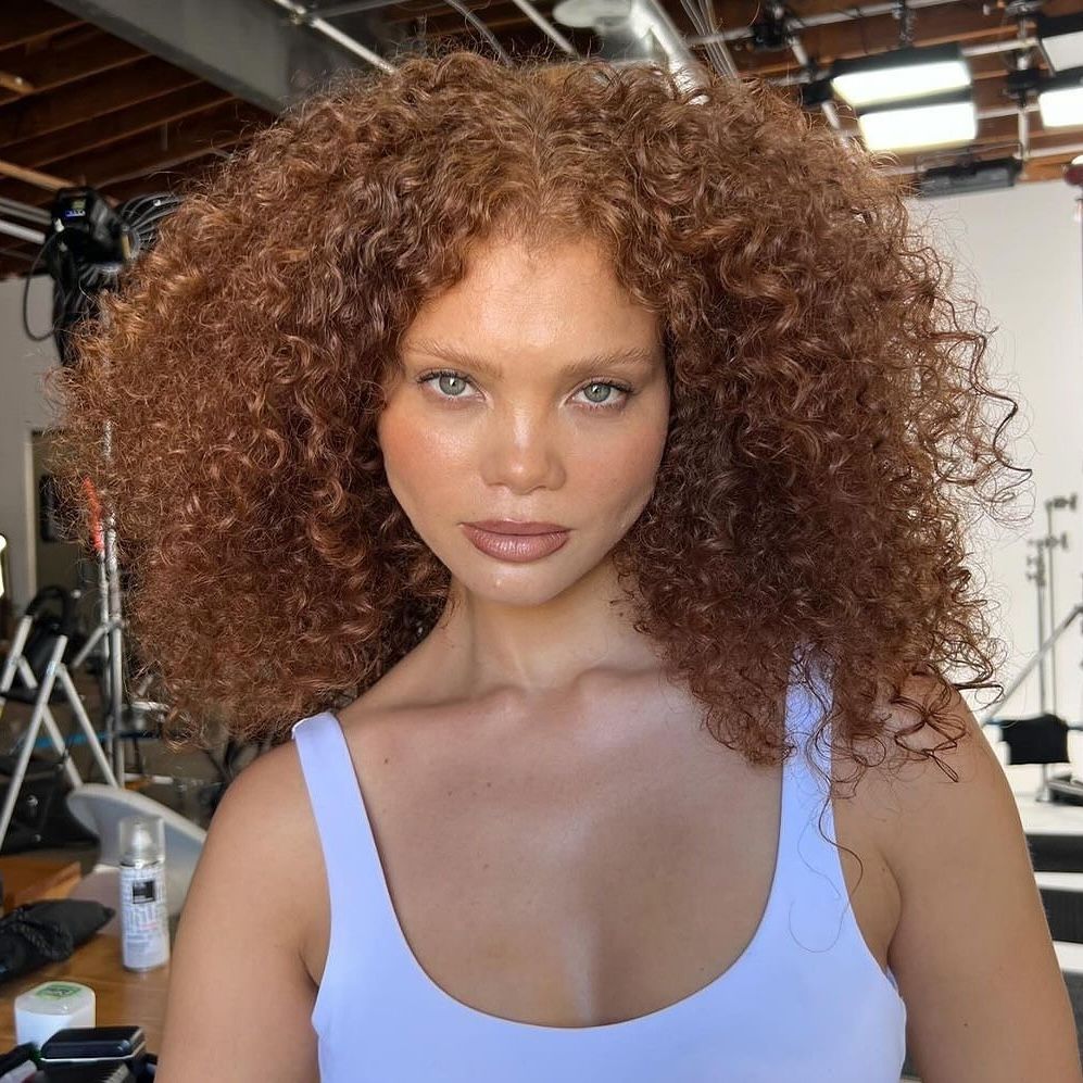Vibrant Copper Curls — Winter Hair Colors for Plus Size Women