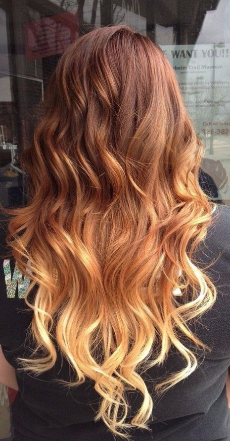 Copper Base to Blonde Ombre — Winter Ombre Hair
