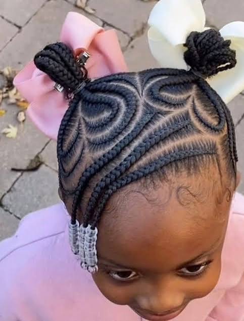 High Buns with Face-Framing Braids High Buns with Face-Framing Braids — Winter Hairstyles for Black Kids