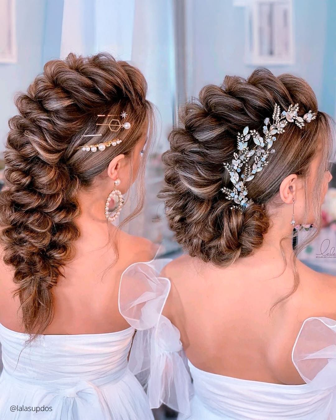 Dark Brown Updos With Ornate Accessories Dark Brown Updos With Ornate Accessories — Winter Wedding Hairstyles