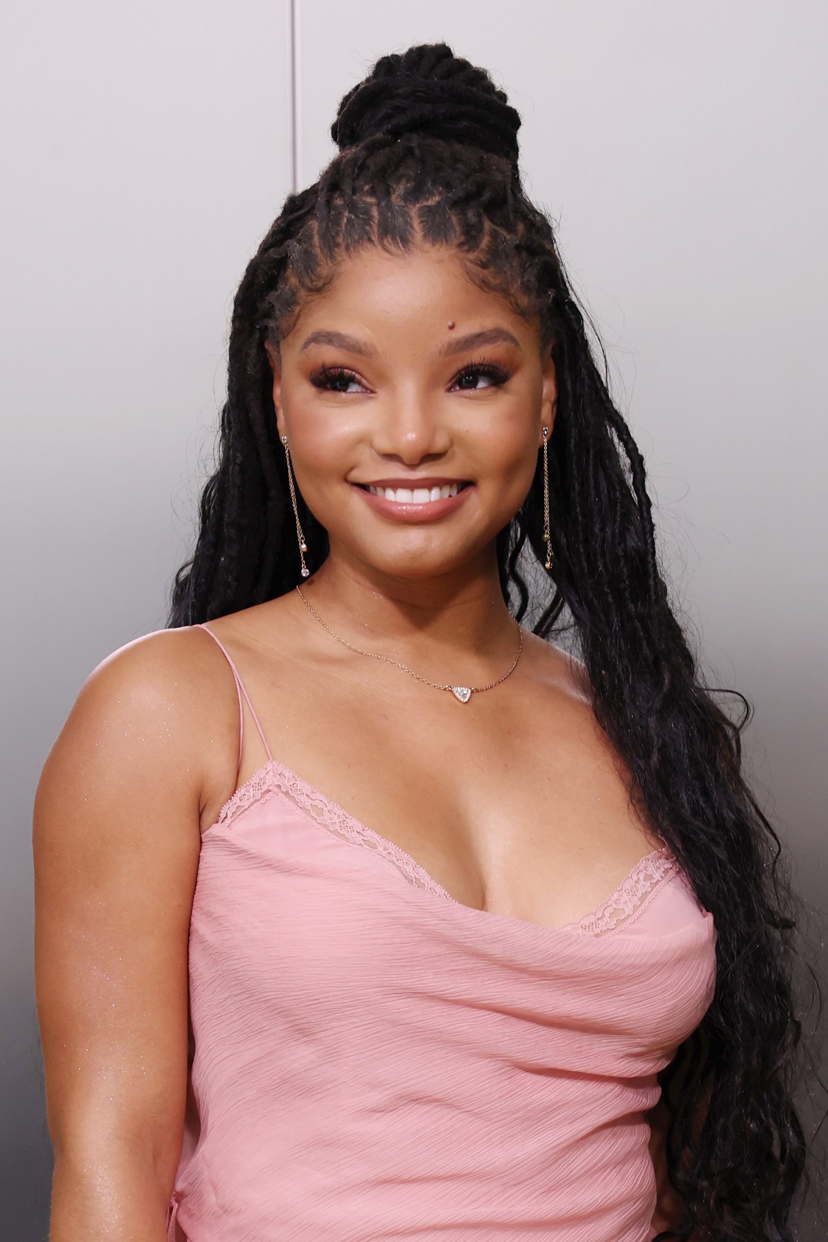 Updo with Loose Locs Framing Face — Winter Loc Styles