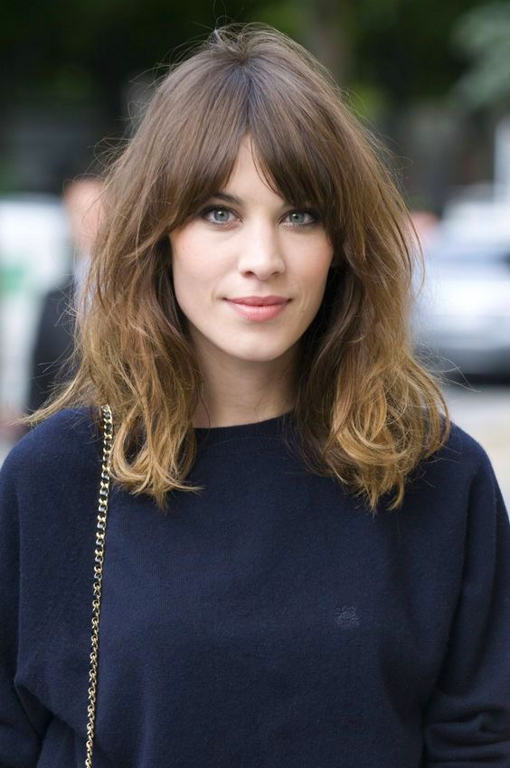 Layered Lob With Soft Curtain Bangs Layered Lob With Soft Curtain Bangs — Winter Haircuts for Square Faces