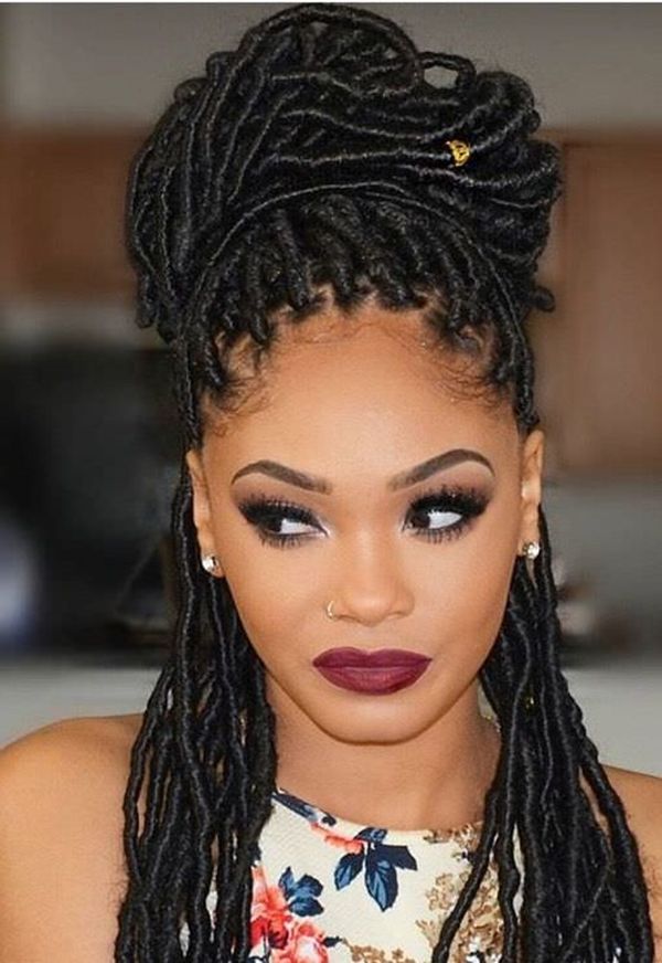 Black Locs High Updo — Winter Hairstyles for Black Women
