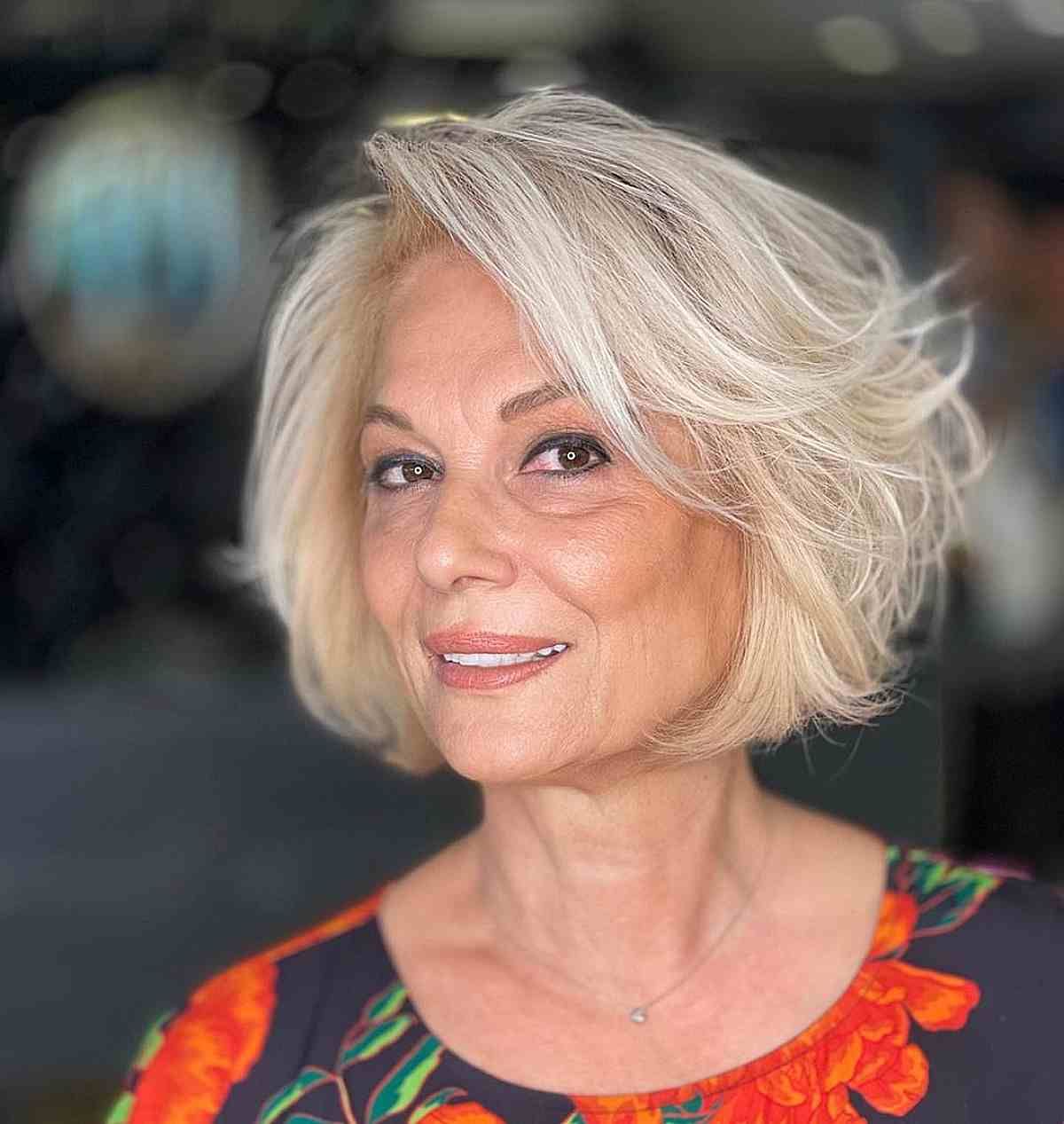 Ash Blonde Bob With Soft Waves — Winter Hairstyles for Women Over 60
