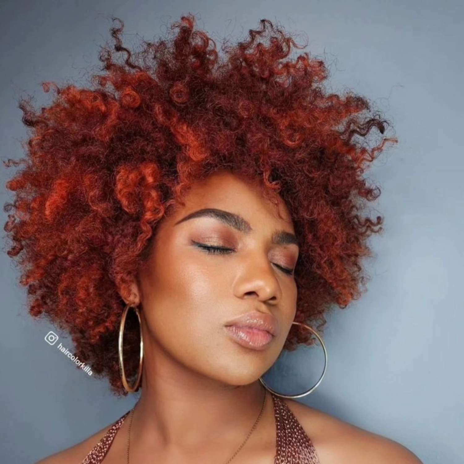Vibrant Auburn on Collarbone Curls — Winter Auburn Hair Color