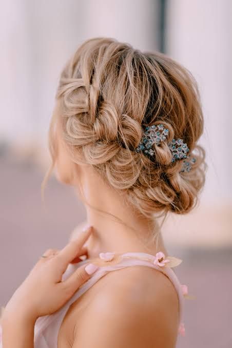 Romantic Braided Updo With Loose Strands — Cute Winter Hairstyles