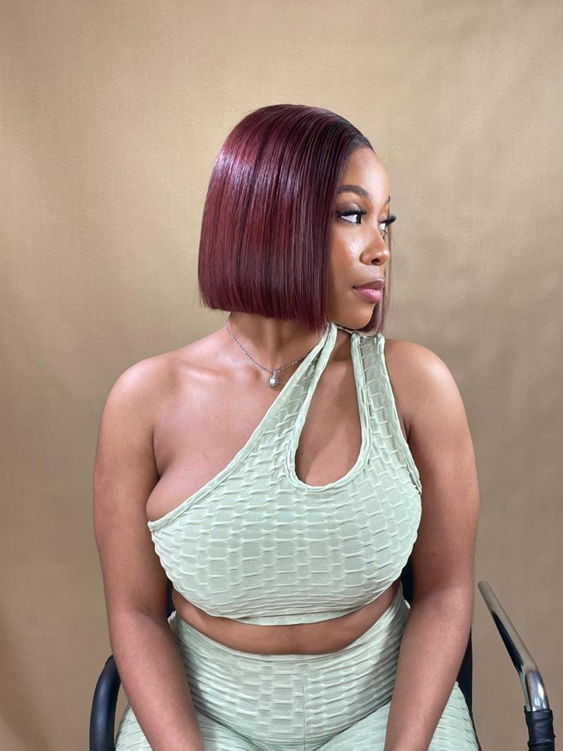 Sleek Bob In Vibrant Mahogany Sleek Bob In Vibrant Mahogany — Mahogany Hair Color