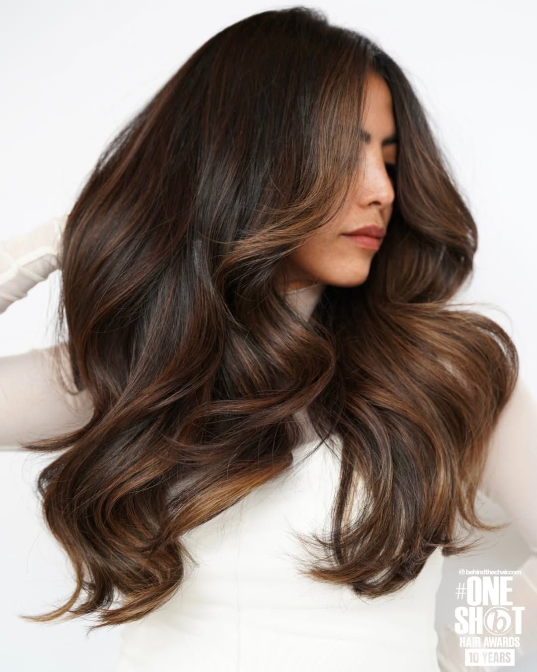 Dark Brown With Warm Balayage Visual Idea — Winter Brown Hair Colors