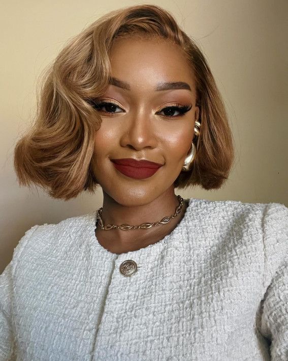 Chin-Length Bob With Finger Waves — Winter Hairstyles for Black Women