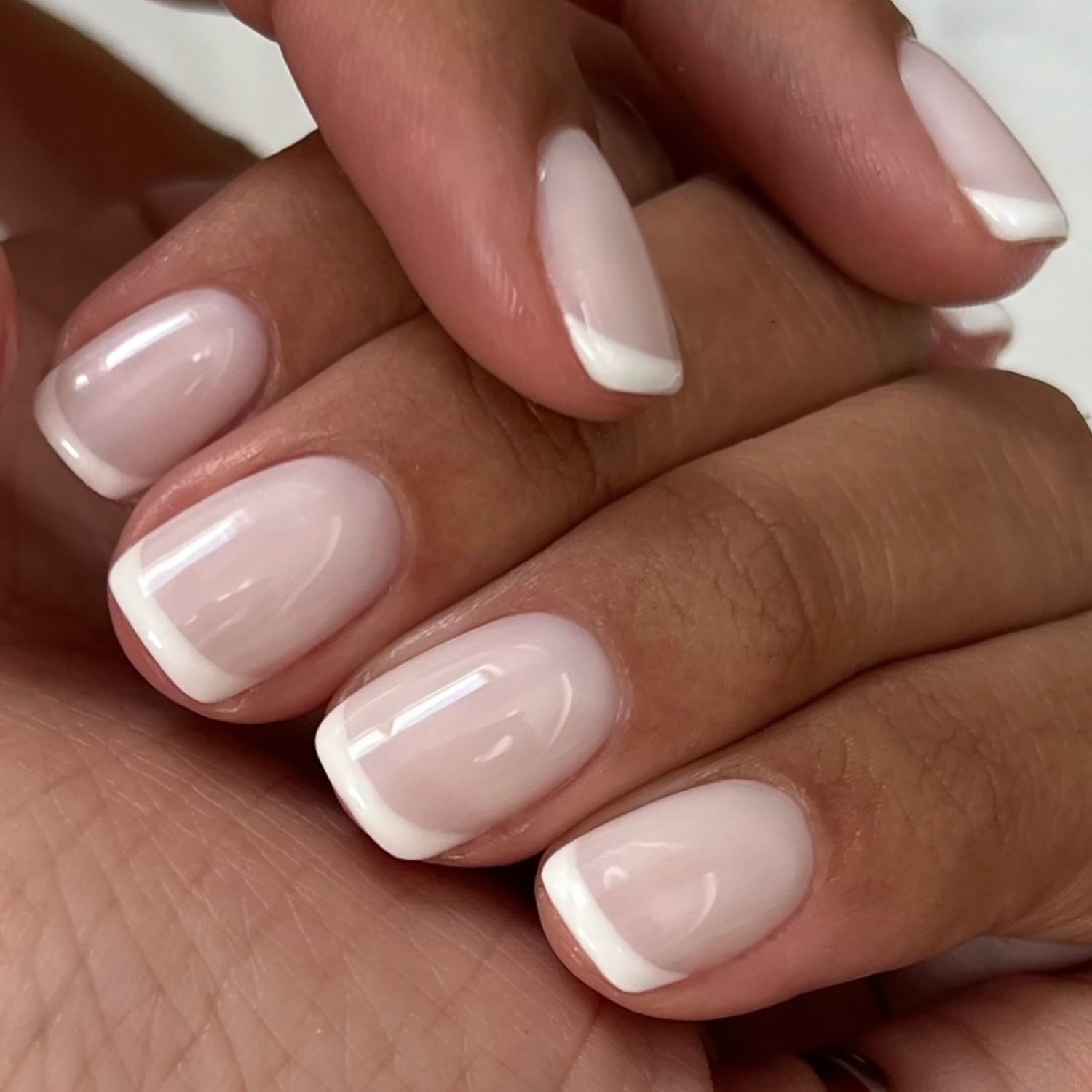 Thin White Lines On All Nails Visual Idea Thin White Lines On All Nails Visual Idea — Milky White Nails