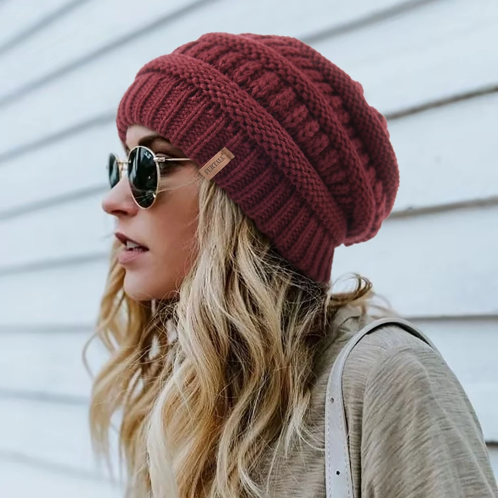 Fine Blonde Blowout With Burgundy Beanie Fine Blonde Blowout With Burgundy Beanie — Winter Hat Hairstyles