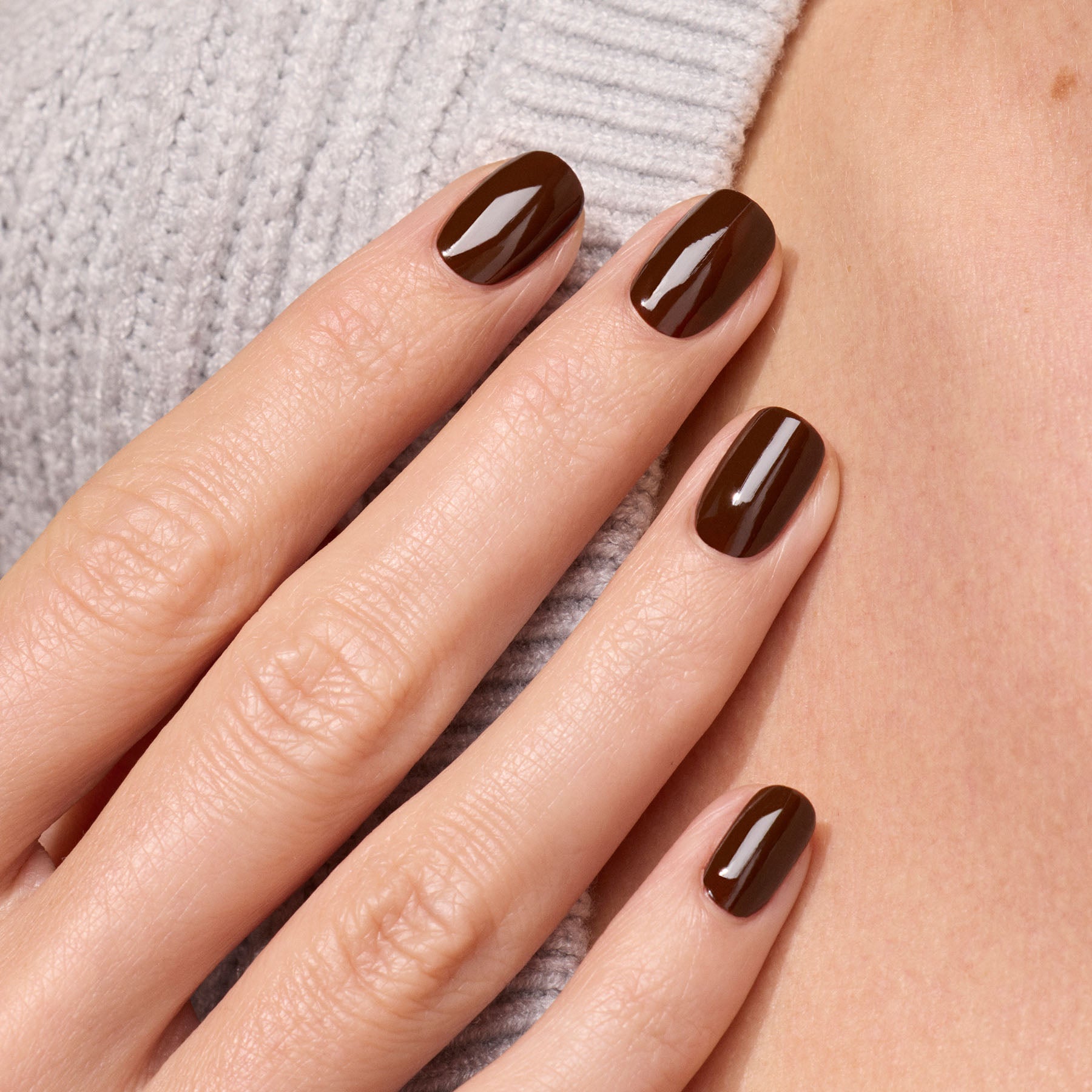 Rich Opaque Chocolate Brown Oval Nails Rich Opaque Chocolate Brown Oval Nails — Chocolate Brown Nails