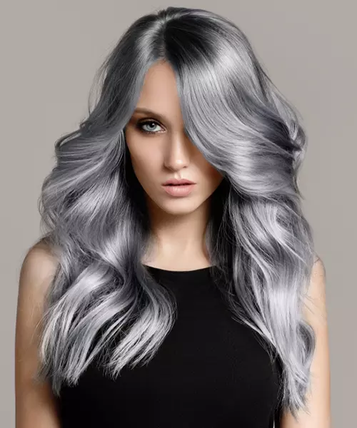 Striking Silver Grey With Shadow Root Striking Silver Grey With Shadow Root — Winter Haircuts for Gray Hair