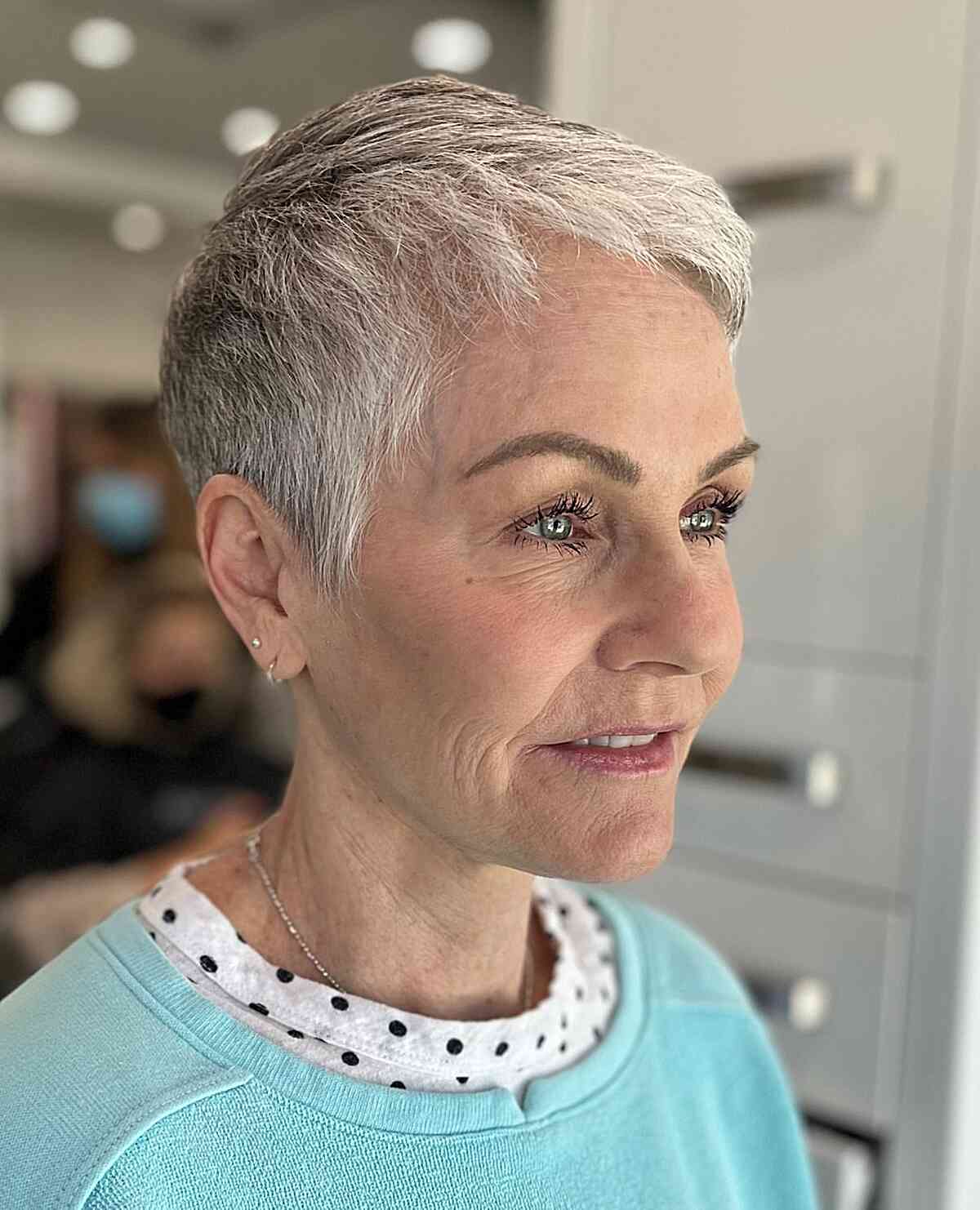 Grey Visual Idea — Winter Pixie Haircuts
