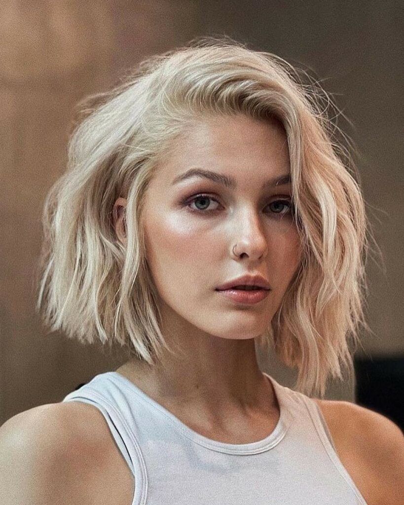 Tousled Ash Blonde Bob Tousled Ash Blonde Bob — Winter Hairstyles
