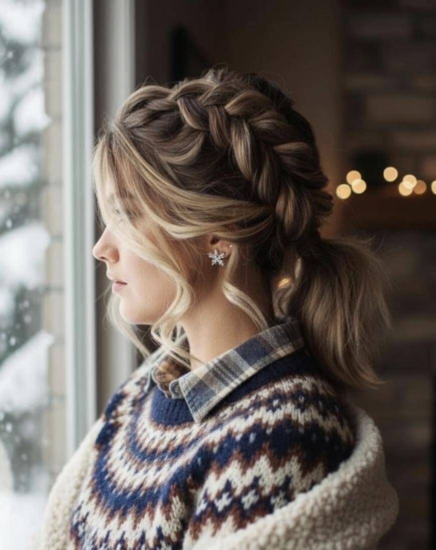 Ash Blonde French Braid Ponytail Ash Blonde French Braid Ponytail — Winter Braided Hairstyles