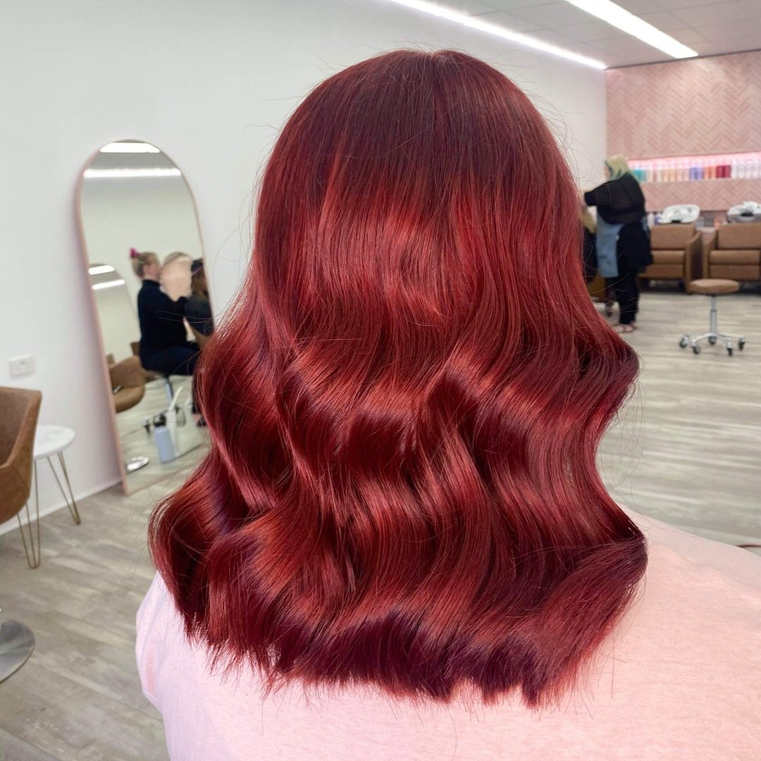 Mid-Back Deep Burgundy Red Curls Mid-Back Deep Burgundy Red Curls — Winter Hair Colors for Redheads