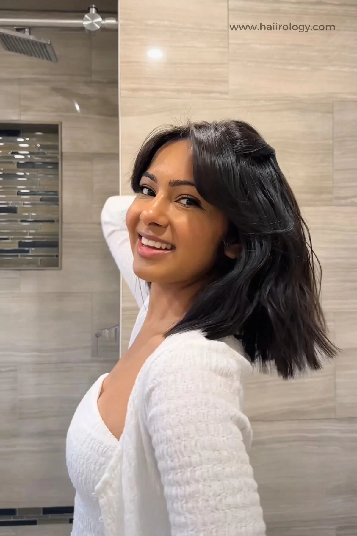 Side Part Lob With Air-Dried Waves — Winter Haircuts with Curtain Bangs