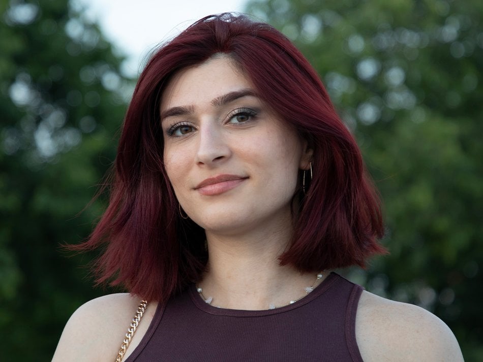 Collarbone Cut with Deep Auburn Cherry Tones — Cherry Cola Hair Color