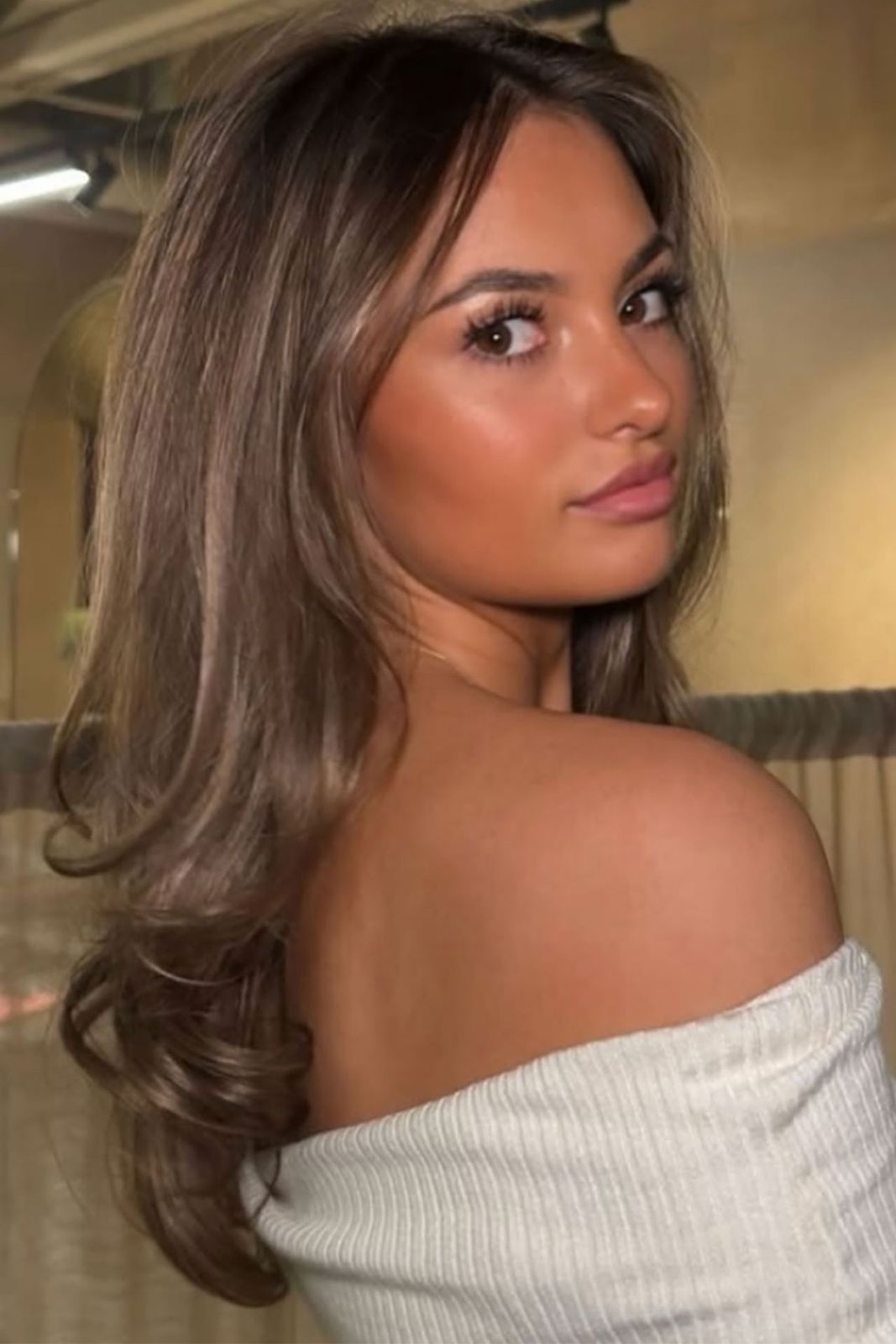 Collarbone Visual Idea — Winter Brown Hair Colors