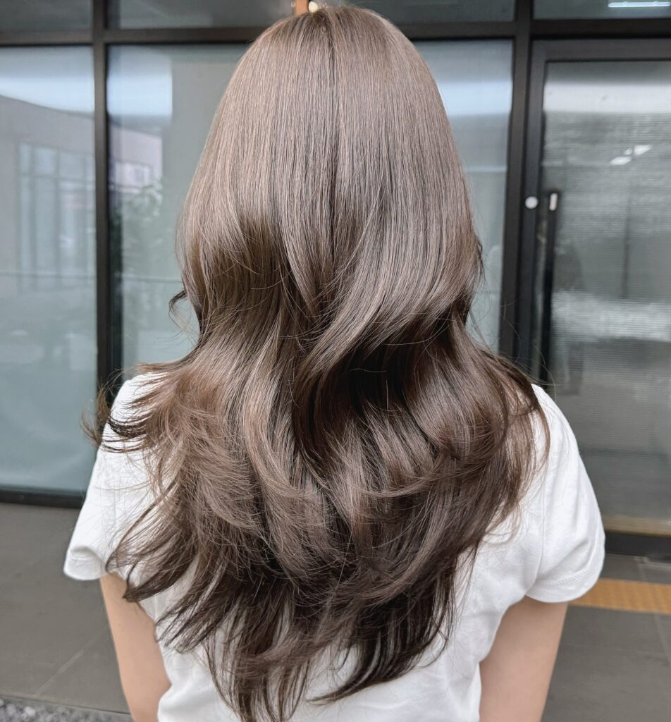 Mid-Back Cool Ash Brown Face-Framing — Ash Brown Hair