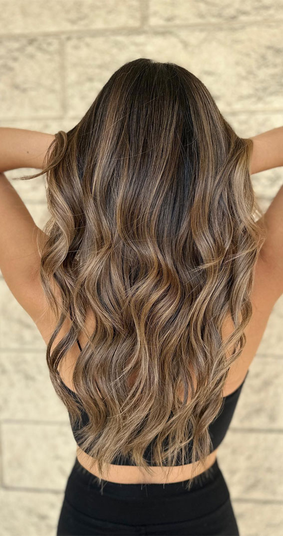 Dark Brown With Ash Blonde Balayage Dark Brown With Ash Blonde Balayage — Winter Hair Colors