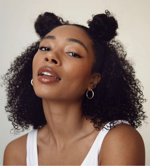 Shoulder-Length Space Buns — Winter Hairstyles for Black Women