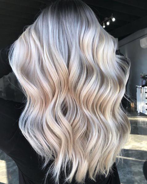 Icy Platinum With Root Shadow — Winter Hair Colors for Blondes