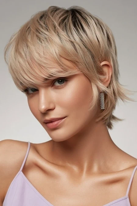 Ash Blonde Collarbone Shag with Waves — Winter Haircuts for Straight Hair