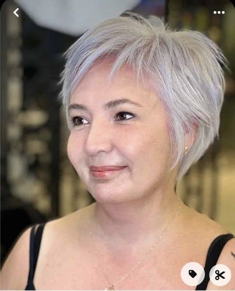 Choppy Silver Pixie Cut with Bangs — Winter Haircuts for Women Over 50