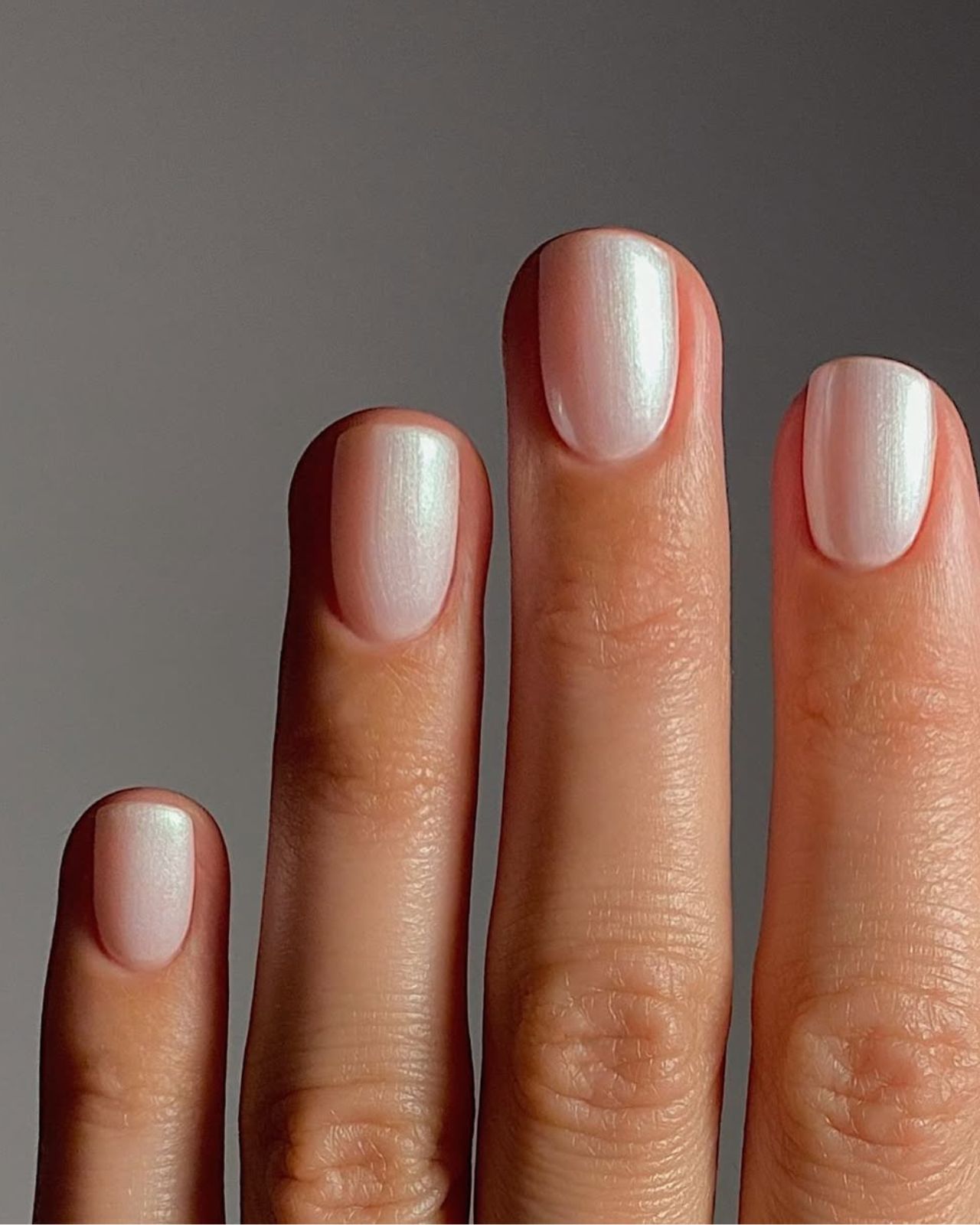 Short Square Pearlescent Pink Shimmer Short Square Pearlescent Pink Shimmer — Winter Pink Nails