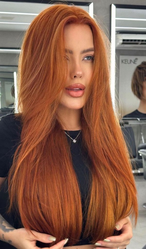 Copper With Subtle Highlights Visual Idea — Winter Haircuts for Long Faces