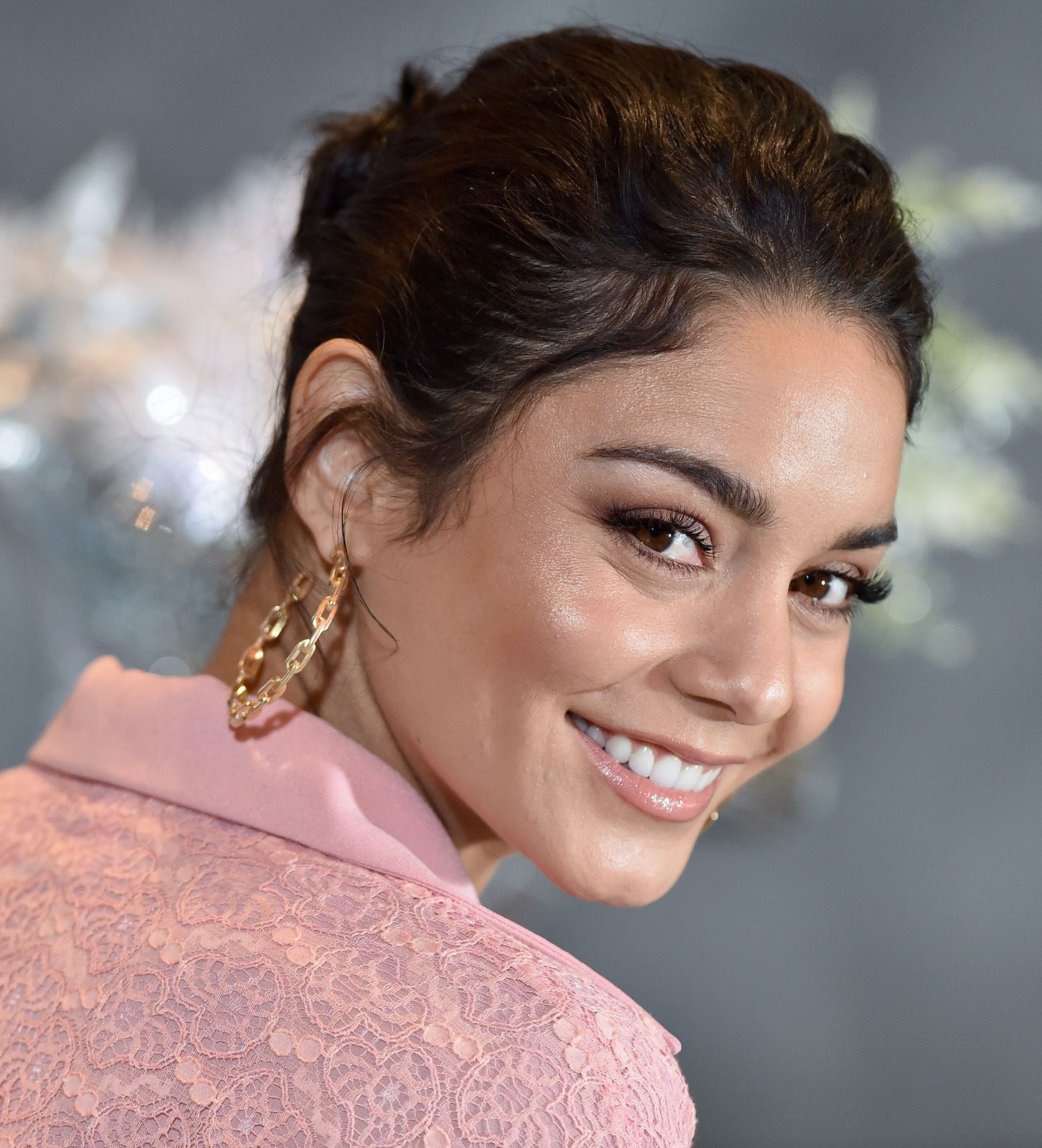 Medium Brown Half-Up Braids and Waves — Winter Date Night Hairstyles
