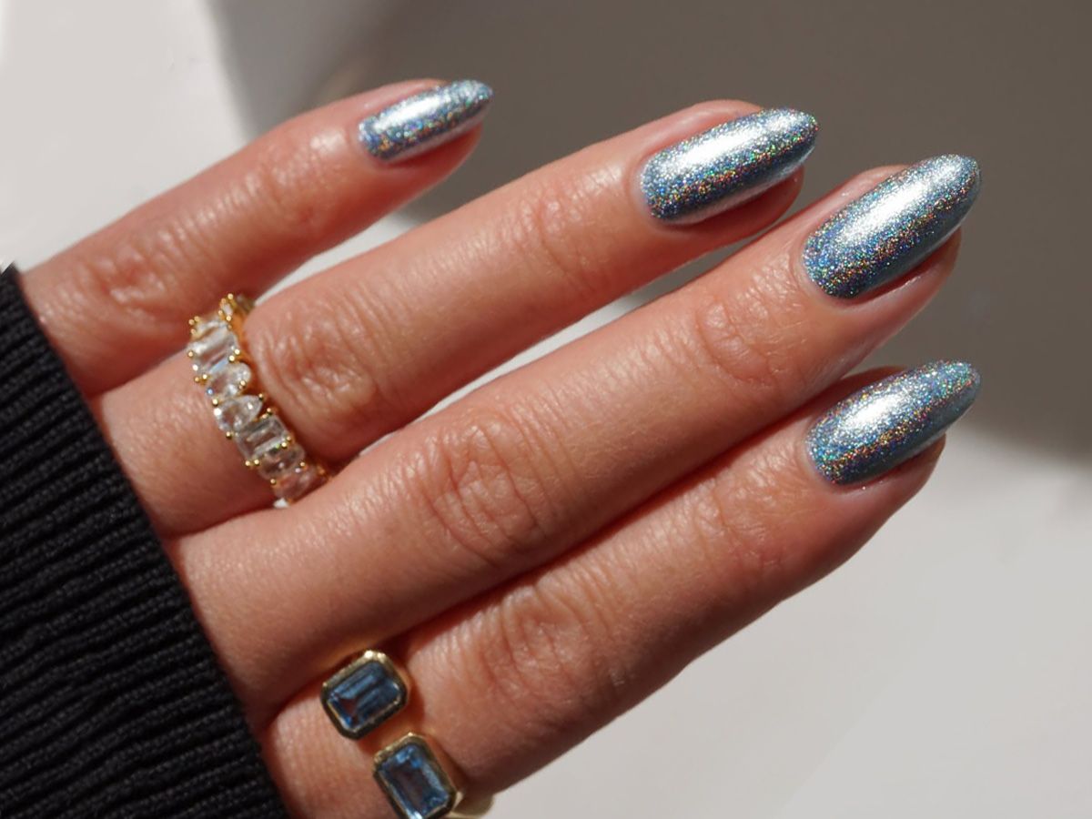 Light Blue Holographic Glitter Sparkle Light Blue Holographic Glitter Sparkle — Winter Glitter Nails