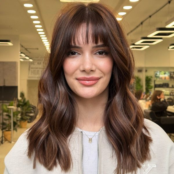 Chestnut Undertones With Blunt Fringe Chestnut Undertones With Blunt Fringe — Chestnut Brown Hair