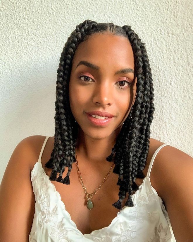 Shoulder Length Black Box Braids Shoulder Length Black Box Braids — Winter Hairstyles for Work