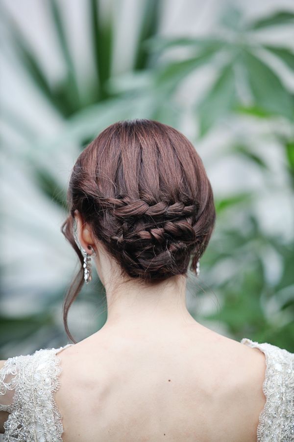 Medium Brown Braided Low Bun — Winter Formal Hairstyles