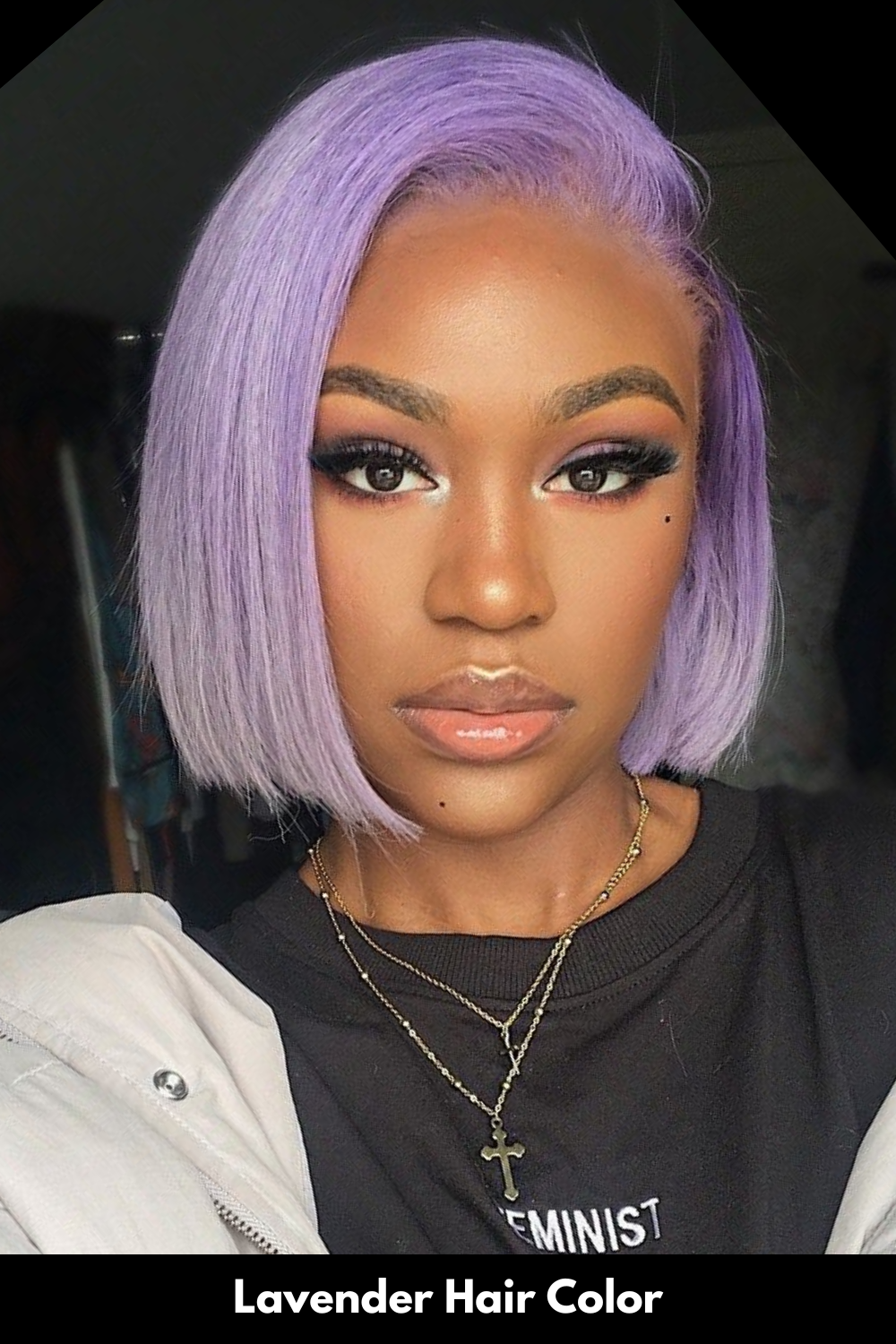 Vibrant Lavender Bob with Root Shadow — Winter Hair Colors for Black Women