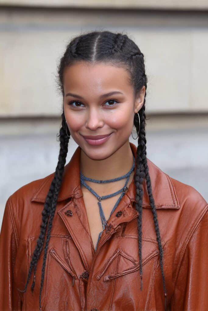 Double Black Braided Pigtails Double Black Braided Pigtails — Winter Braided Hairstyles